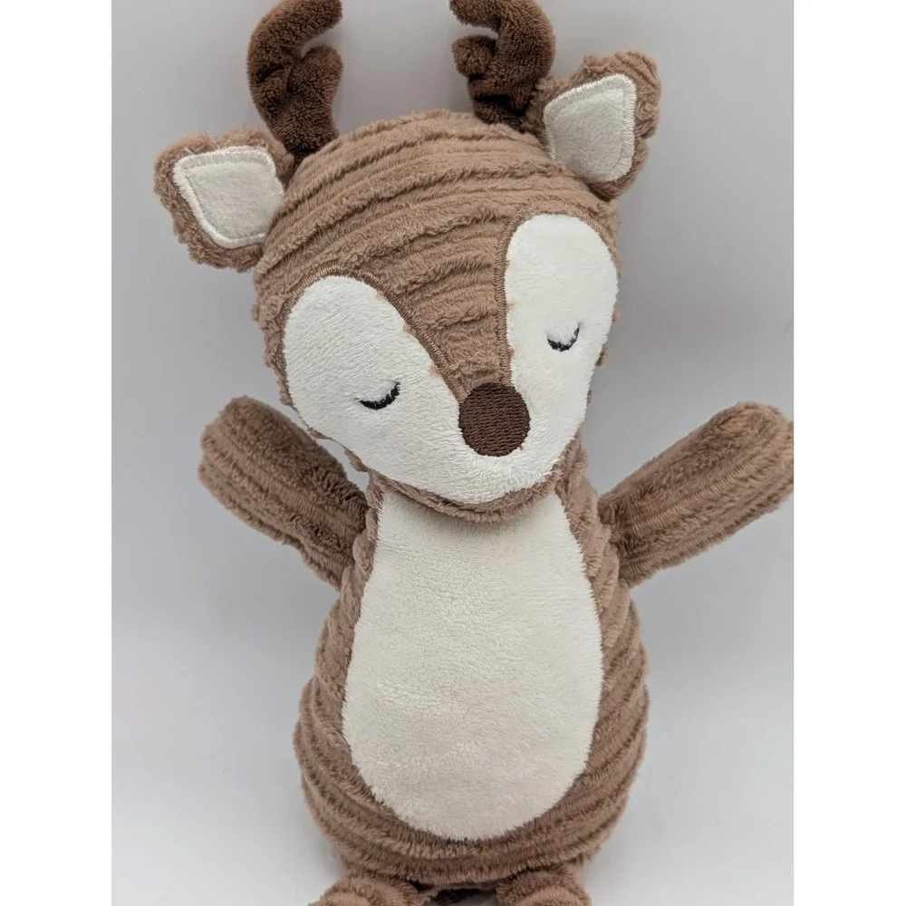 Chick Pea Baby Plush Deer Brown Ribbed Corduroy Woodland Stuffed Animal 12 Inch